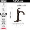 Delta Faucet Venetian Bronze Single Handle Monoblock Bathroom Sink Faucet 