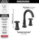 Two Handle Widespread Bathroom Sink Faucet in Matte Black 
