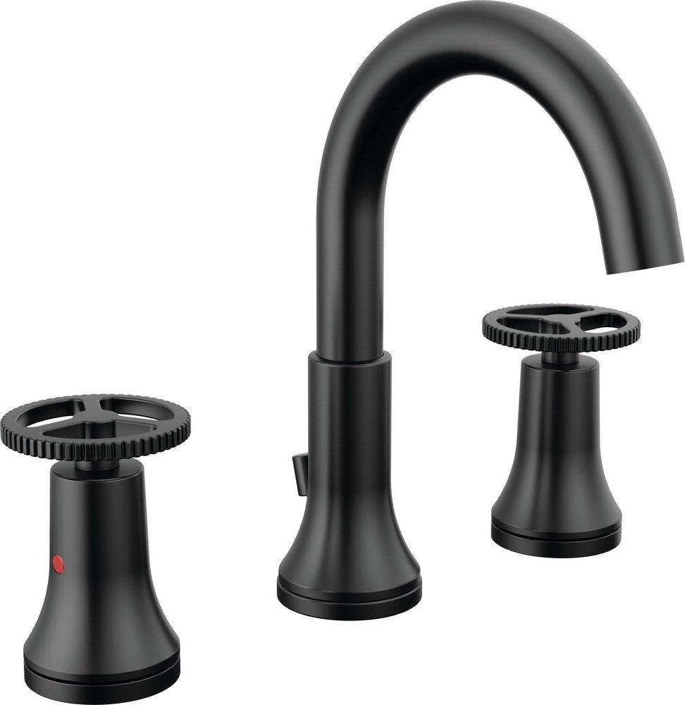 Two Handle Widespread Bathroom Sink Faucet in Matte Black 