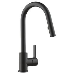 Single Handle Pull Down Kitchen Faucet in Matte Black
