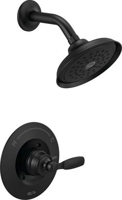 One Handle Single Function Shower Faucet in Matte Black (Trim Only)