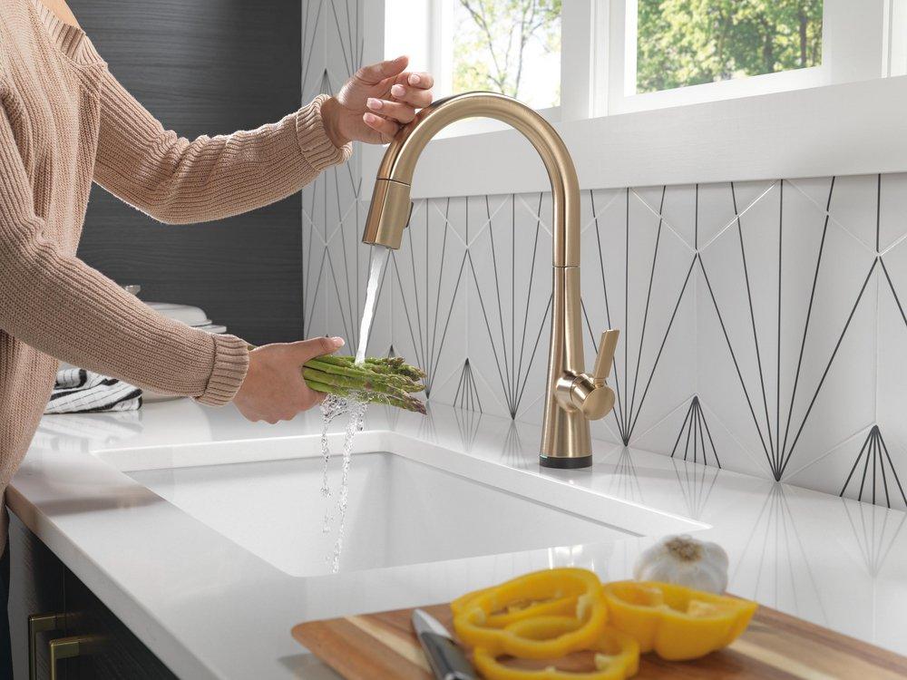 Delta Faucet Lumicoat Champagne Bronze Single Handle Pull Down Kitchen Faucet 