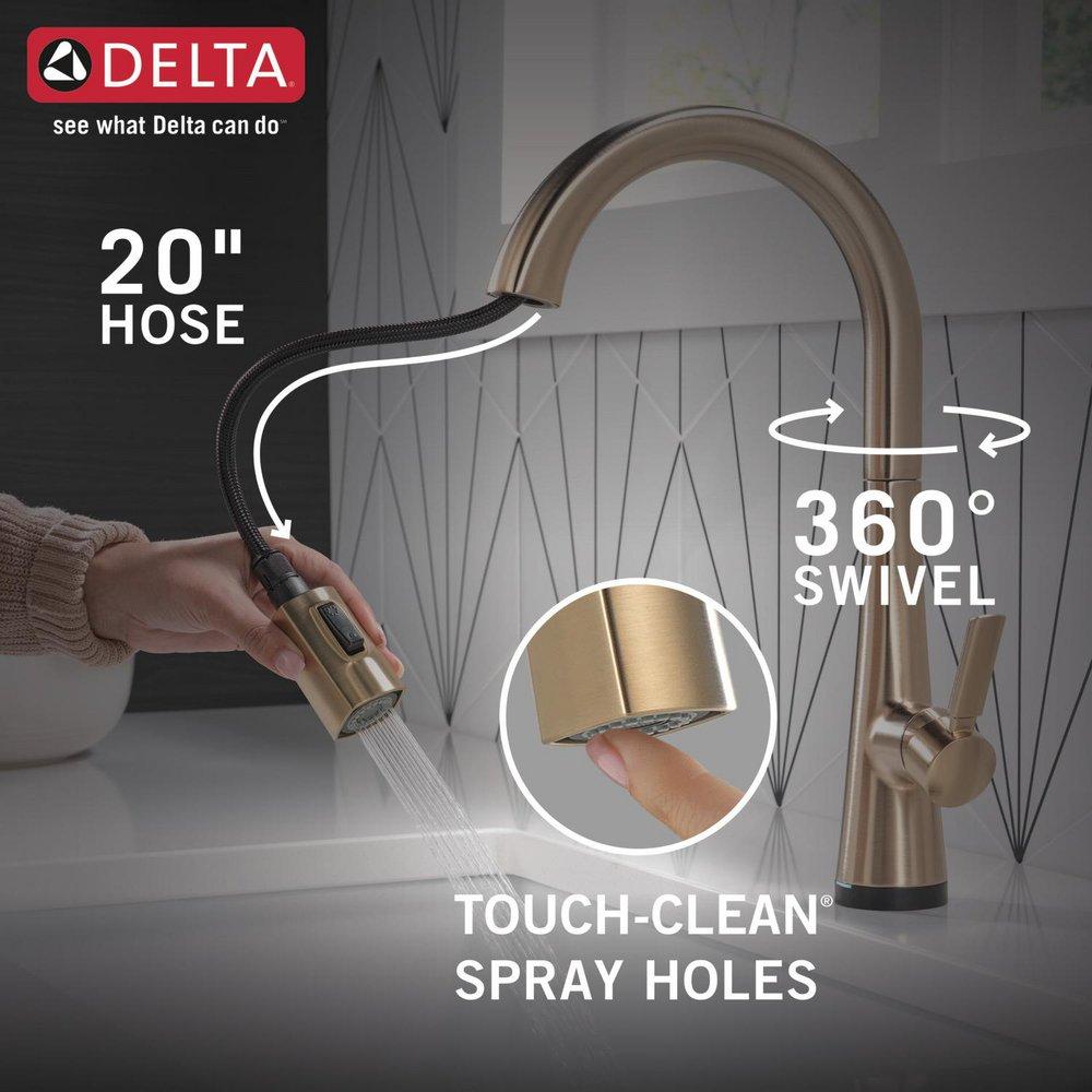 Delta Faucet Lumicoat Champagne Bronze Single Handle Pull Down Kitchen Faucet 