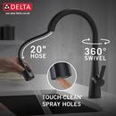 Delta Faucet Matte Black Single Handle Pull Down Kitchen Faucet 