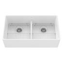 DXV Canvas White 35-3/4 x 20 in. No Hole Fireclay 2 Bowl Undermount Kitchen Sink 