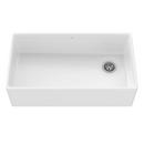 DXV Canvas White 36 x 20 in. No Hole Fireclay 1 Bowl Undermount Kitchen Sink 