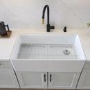 DXV Canvas White 36 x 20 in. No Hole Fireclay 1 Bowl Undermount Kitchen Sink 