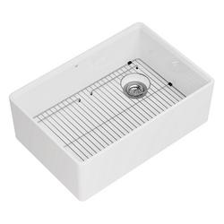 29-3/4 in. Undermount Fireclay Single Bowl Kitchen Sink in Canvas White