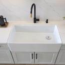 DXV Canvas White 32-3/4 x 20 in. No Hole Fireclay 1 Bowl Undermount Kitchen Sink 