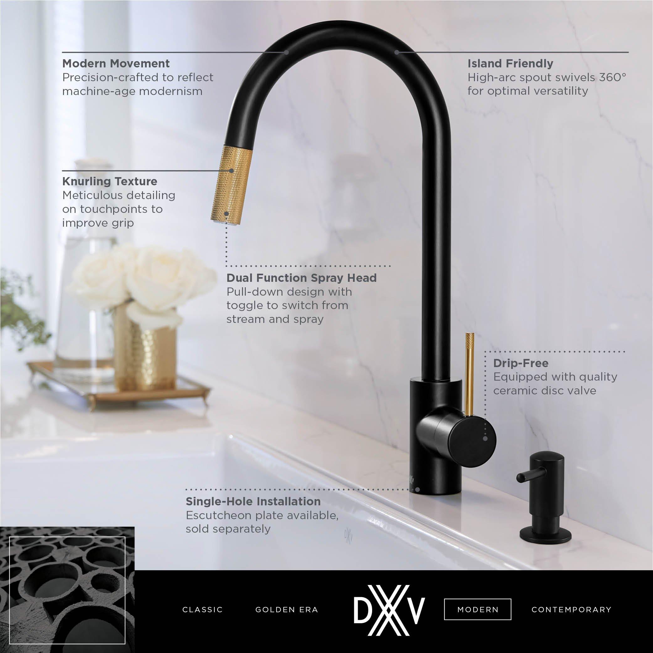 DXV Brass Pull Down Kitchen Faucet 