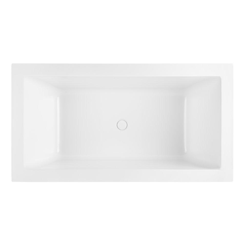 59 x 31-1/2 in. Freestanding Bathtub with Center Drain in Matte White 