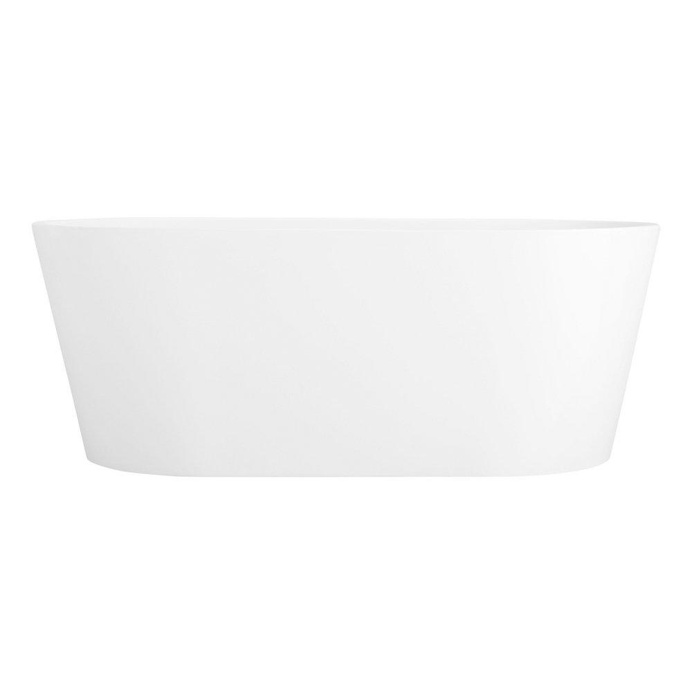 63 x 31-1/2 in. Freestanding Bathtub with Center Drain in Matte White 