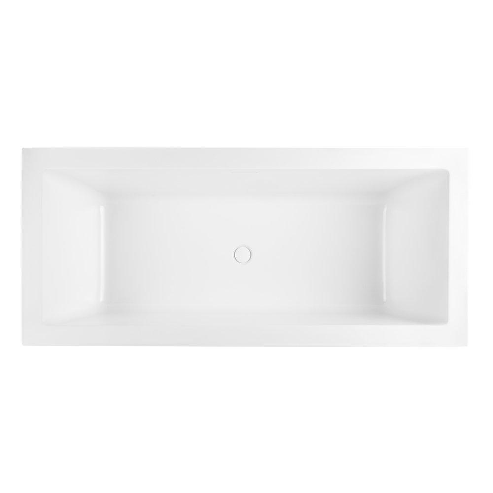 67 ACRYLIC FREESTANDING TUB WITH INTEGRAL OVERFLOW AND NO FAUCET HOLES 