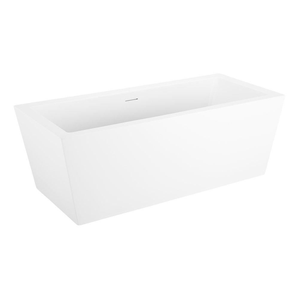 70 x 31 in. Freestanding Bathtub with Center Drain in Matte White 