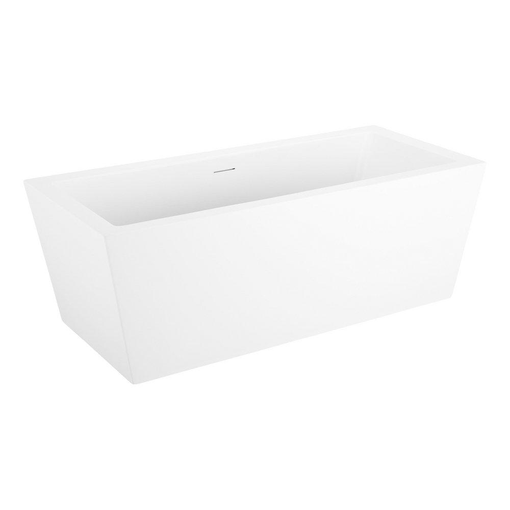 70 x 31 in. Freestanding Bathtub with Center Drain in Matte White 