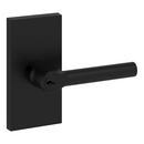 Entry Tube Door Lever with Contemporary 5 in. Rosette in Satin Black 