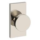 Privacy Contemporary Knob with 5 in. Rosette in Polished Nickel