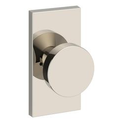 Privacy Contemporary Knob with 5 in. Rosette in Polished Nickel
