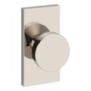 PASSAGE CONTEMPORARY KNOB WITH CONTEMPORARY FIVE INCH ROSE IN POLISHED NICKEL 