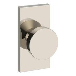Passage Contemporary Knob with 5 in. Rosette in Polished Nickel