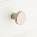 BRASS FLAT ROUND CABINET KNOB BRUSHED NICKEL 