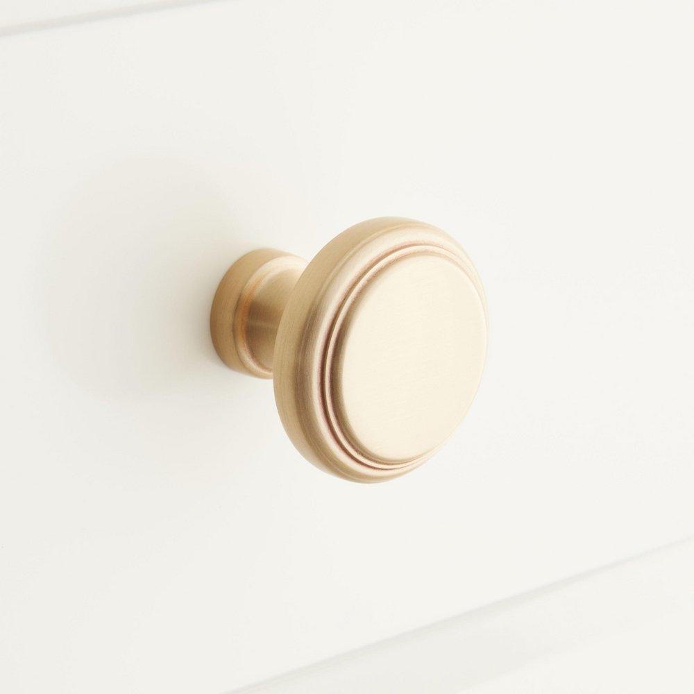 BRASS ROUND CABINET KNOB SATIN BRASS 