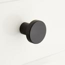 BRASS FLAT ROUND CABINET KNOB SATIN BLACK 