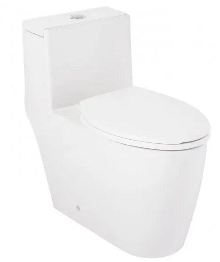 Signature Hardware White 1.28 gpf Elongated Floor Mount One Piece Toilet 