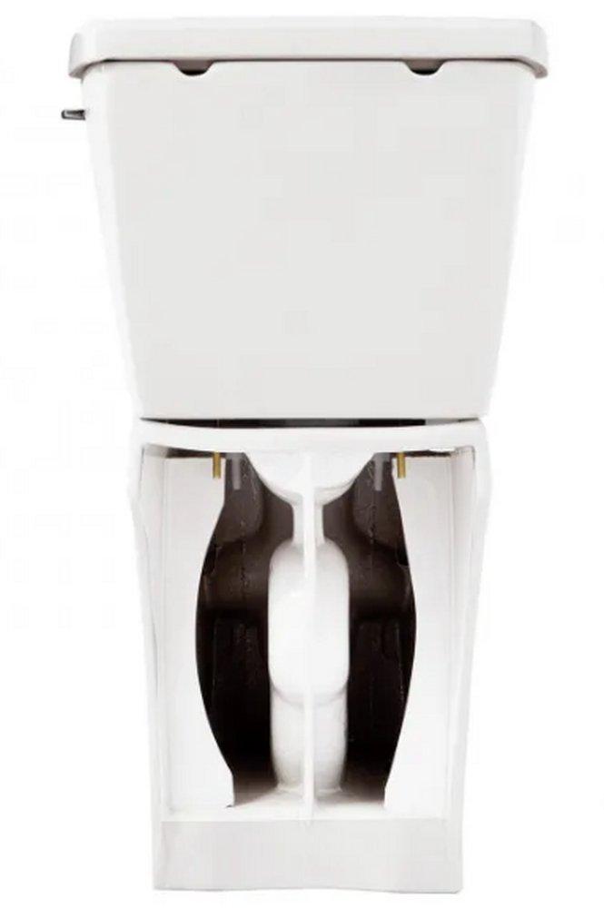 Signature Hardware White/Black 1.28 gpf Elongated Floor Mount Two Piece Toilet 