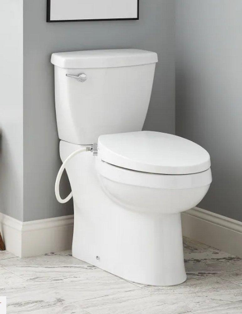 Signature Hardware White 1.28 gpf Elongated Floor Mount Two Piece Toilet 