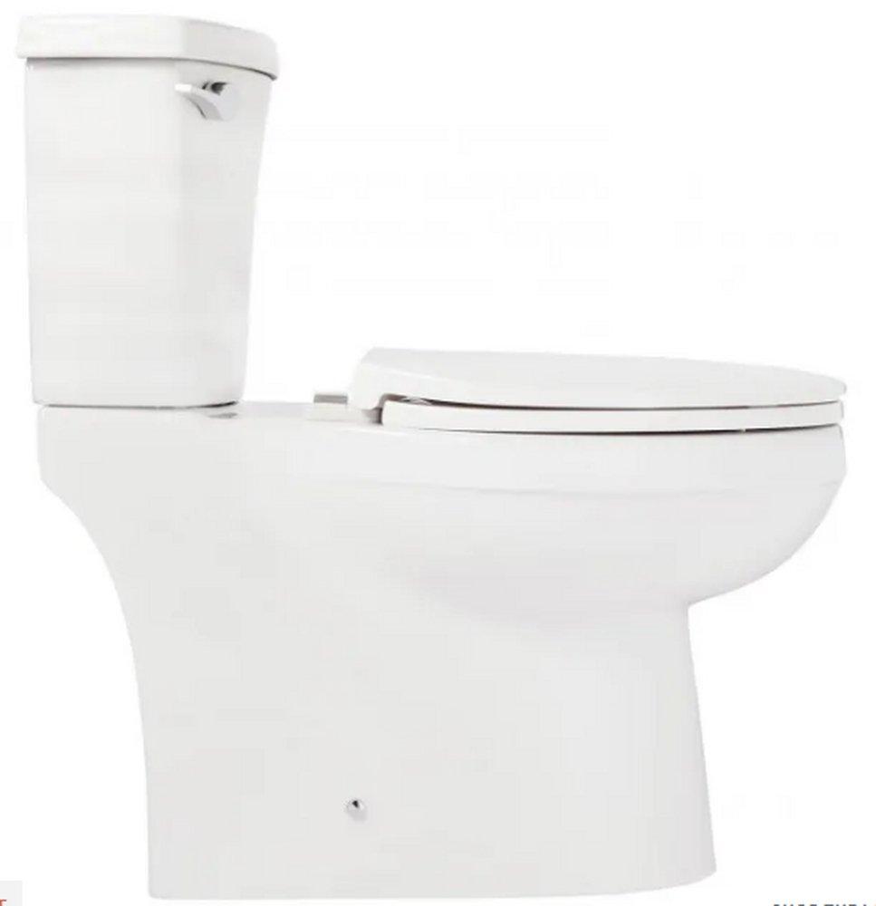 Signature Hardware White 1.28 gpf Elongated Floor Mount Two Piece Toilet 