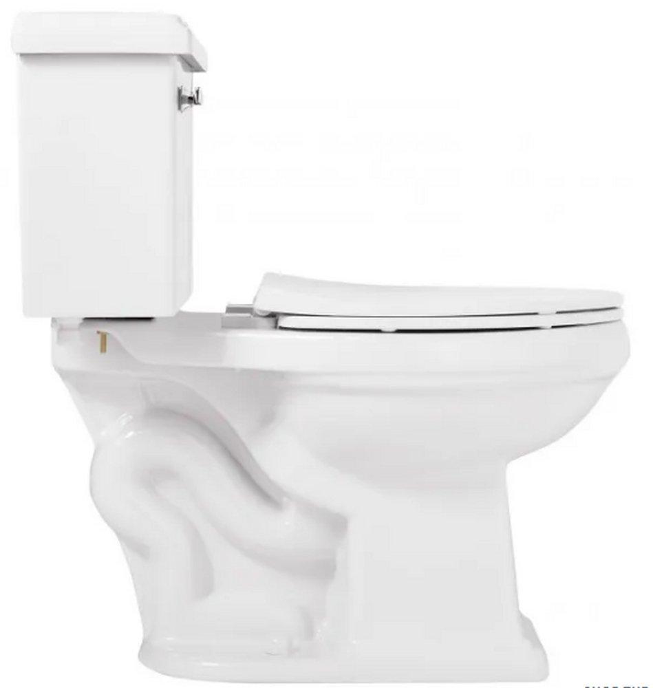 Signature Hardware White/Black 1.28 gpf Elongated Floor Mount Two Piece Toilet 