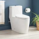 Signature Hardware White/Black 1.28 gpf Elongated Floor Mount One Piece Toilet 