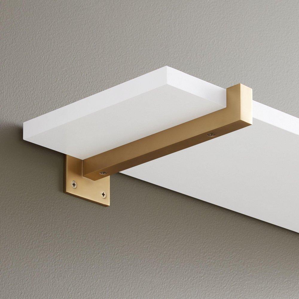 BRASS SHELF BRACKET 9 SATIN BRASS 