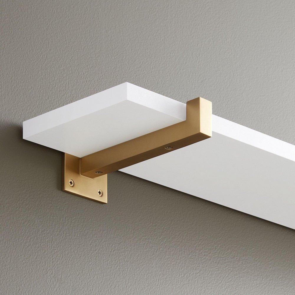 BRASS SHELF BRACKET 7 SATIN BRASS 