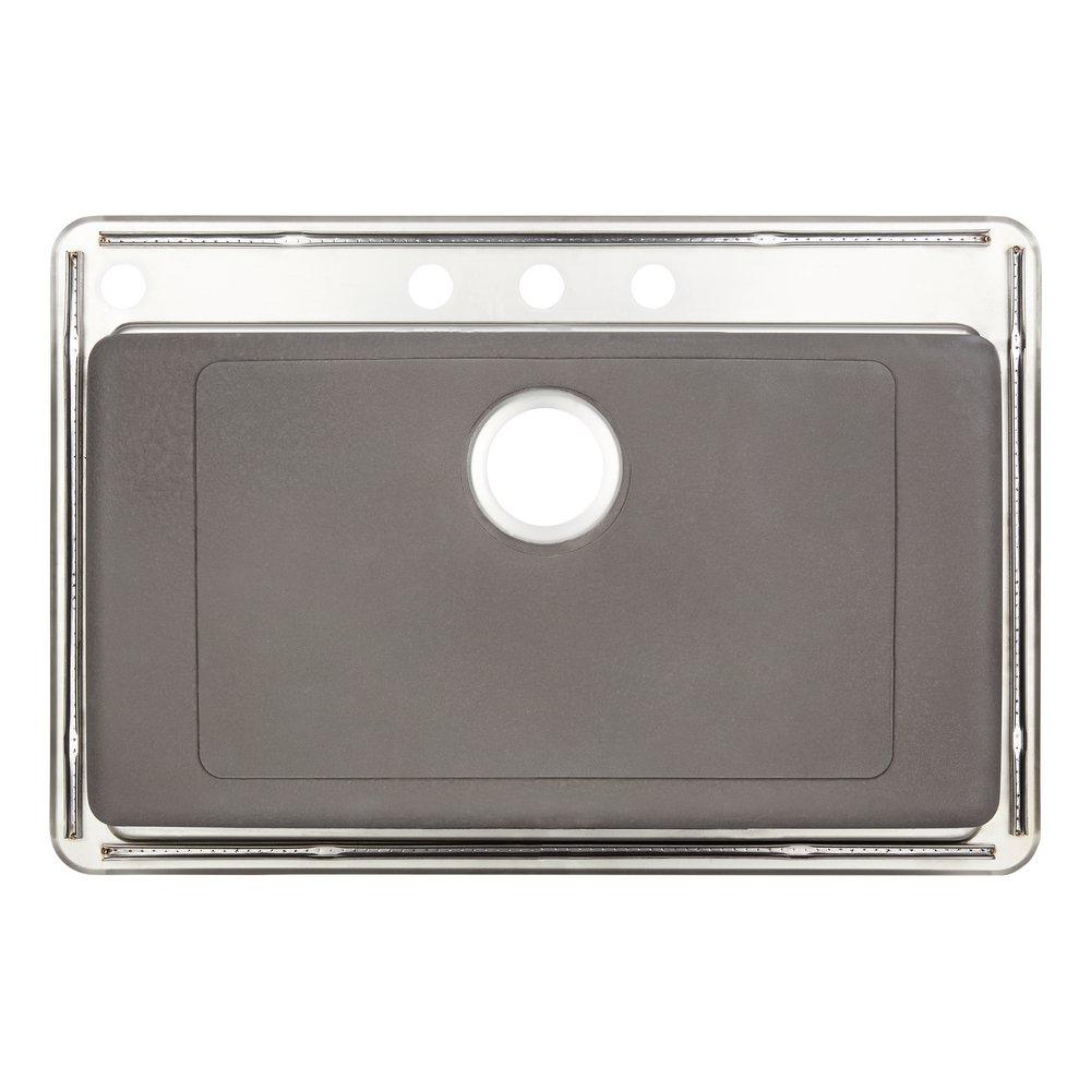 33 in. Drop-in Stainless Steel Single Bowl Workstation Kitchen Sink 