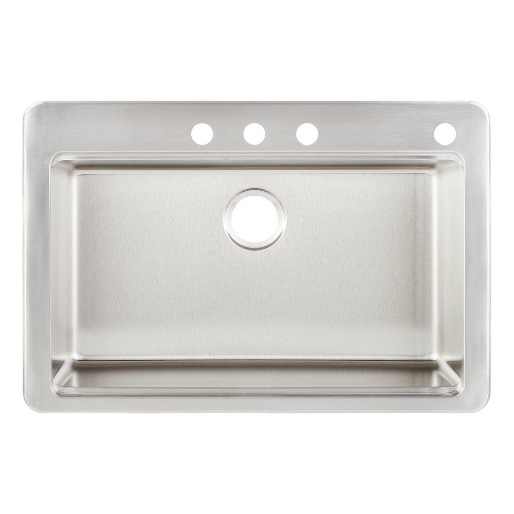 33 in. Drop-in Stainless Steel Single Bowl Workstation Kitchen Sink 