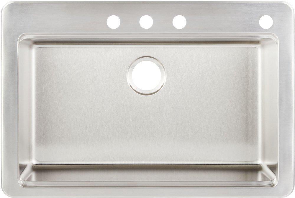 33 in. Drop-in Stainless Steel Single Bowl Workstation Kitchen Sink 