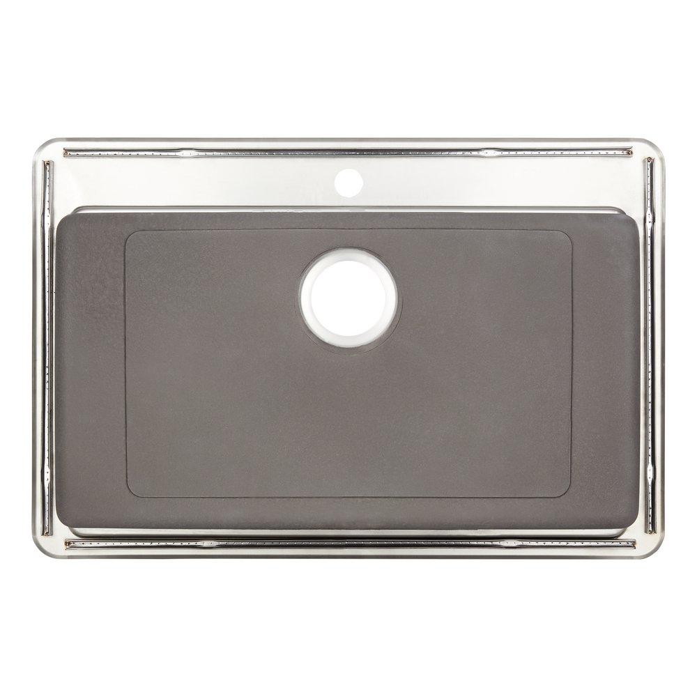 33 in. Drop-in Stainless Steel Single Bowl Workstation Kitchen Sink 