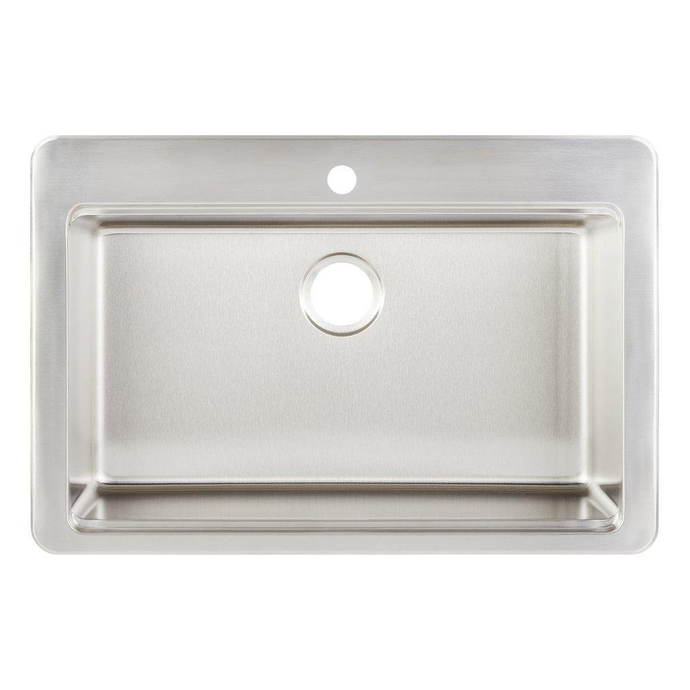 33 in. Drop-in Stainless Steel Single Bowl Workstation Kitchen Sink 