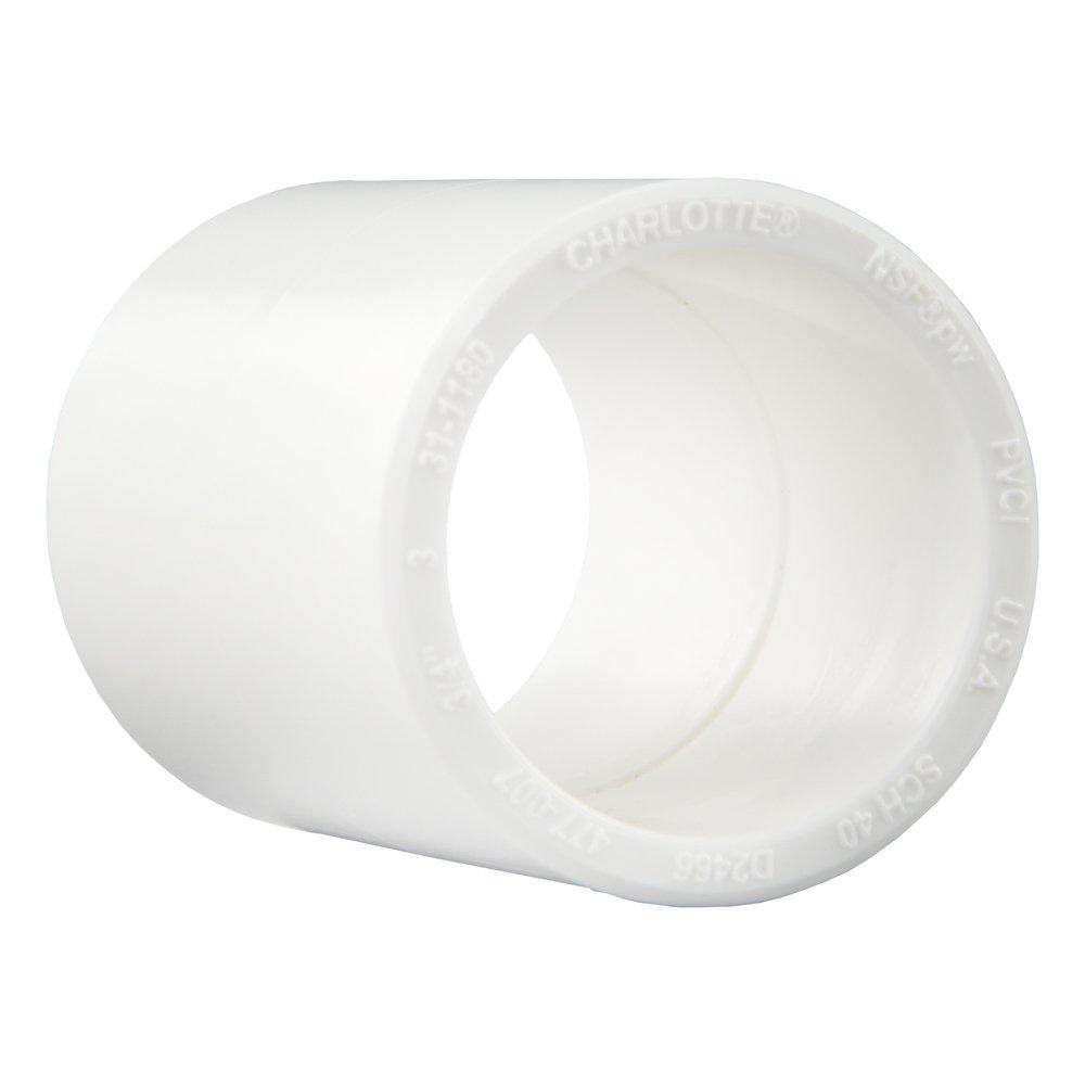 CHARLOTTE PIPE White PVC Schedule 40 Nested Coupling (Over 1/2 