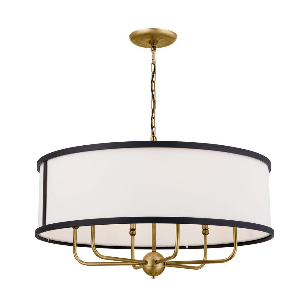 Kichler Lighting Natural Brass 30-1/2 x 94-1/2 in. 60W 6-Light 1-Tier Incandescent Chandelier 