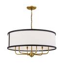 30-1/2 x 94-1/2 in. 60W 6-Light 1-Tier Incandescent Chandelier in Natural Brass