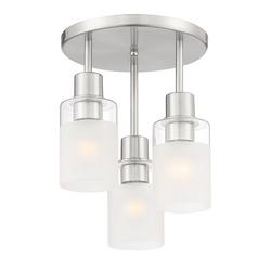 60W 3-Light Medium E-26 Incandescent Semi-Flush Mount Ceiling Fixture in Burnished Nickel