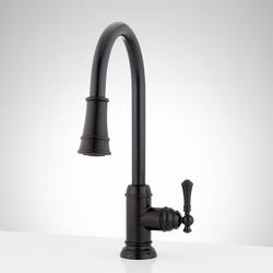 Single Handle Pull Down Kitchen Faucet in Matte Black