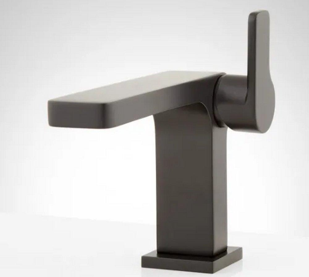 Signature Hardware Matte Black Single Handle Bathroom Sink Faucet 