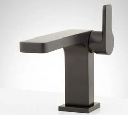 Single Handle Monoblock Bathroom Sink Faucet in Matte Black