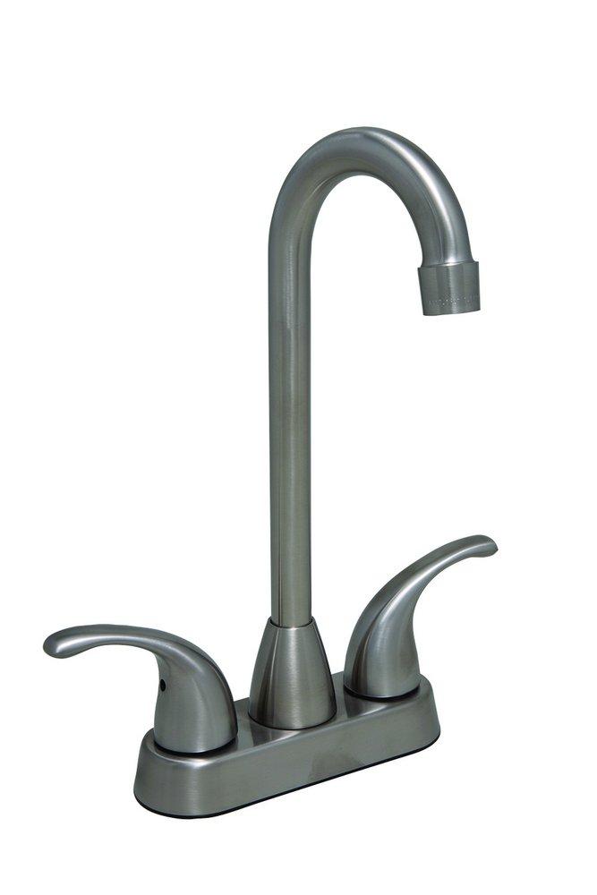 Two Lever Handle Bar Faucet in Brushed Nickel 