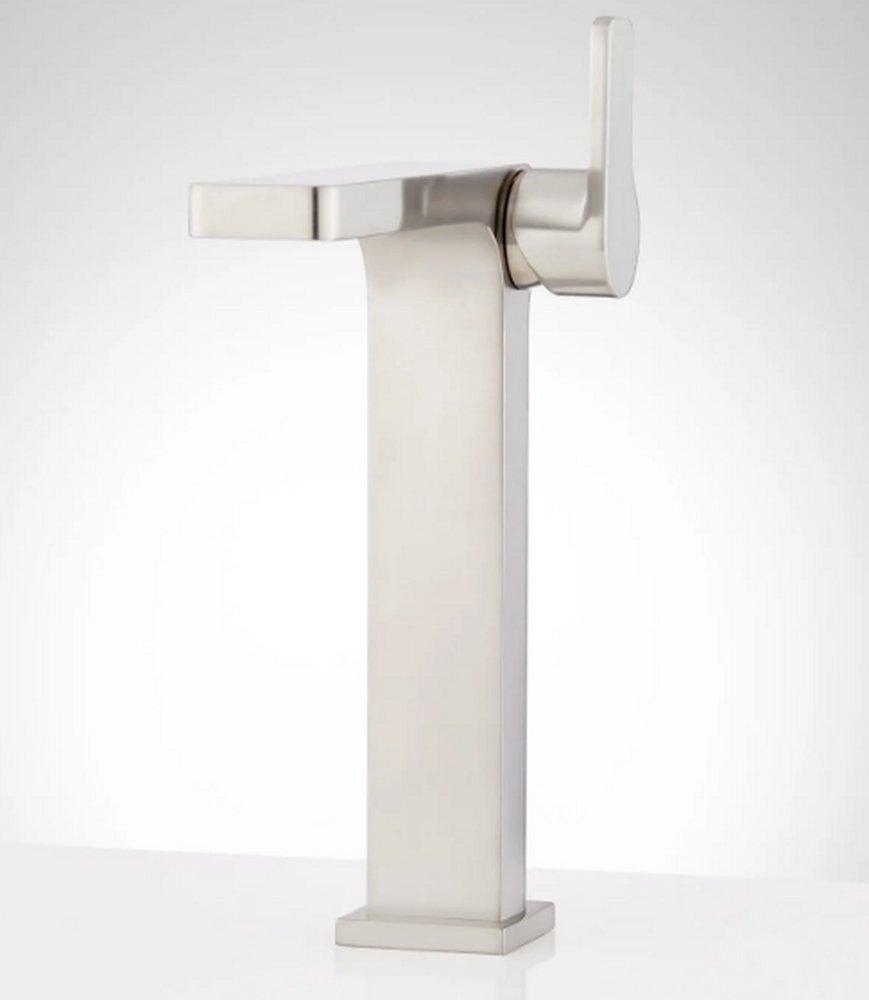 Signature Hardware Brushed Nickel Single Handle Vessel Filler Bathroom Sink Faucet 
