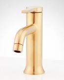 Signature Hardware Brushed Gold Single Handle Monoblock Bathroom Sink Faucet 